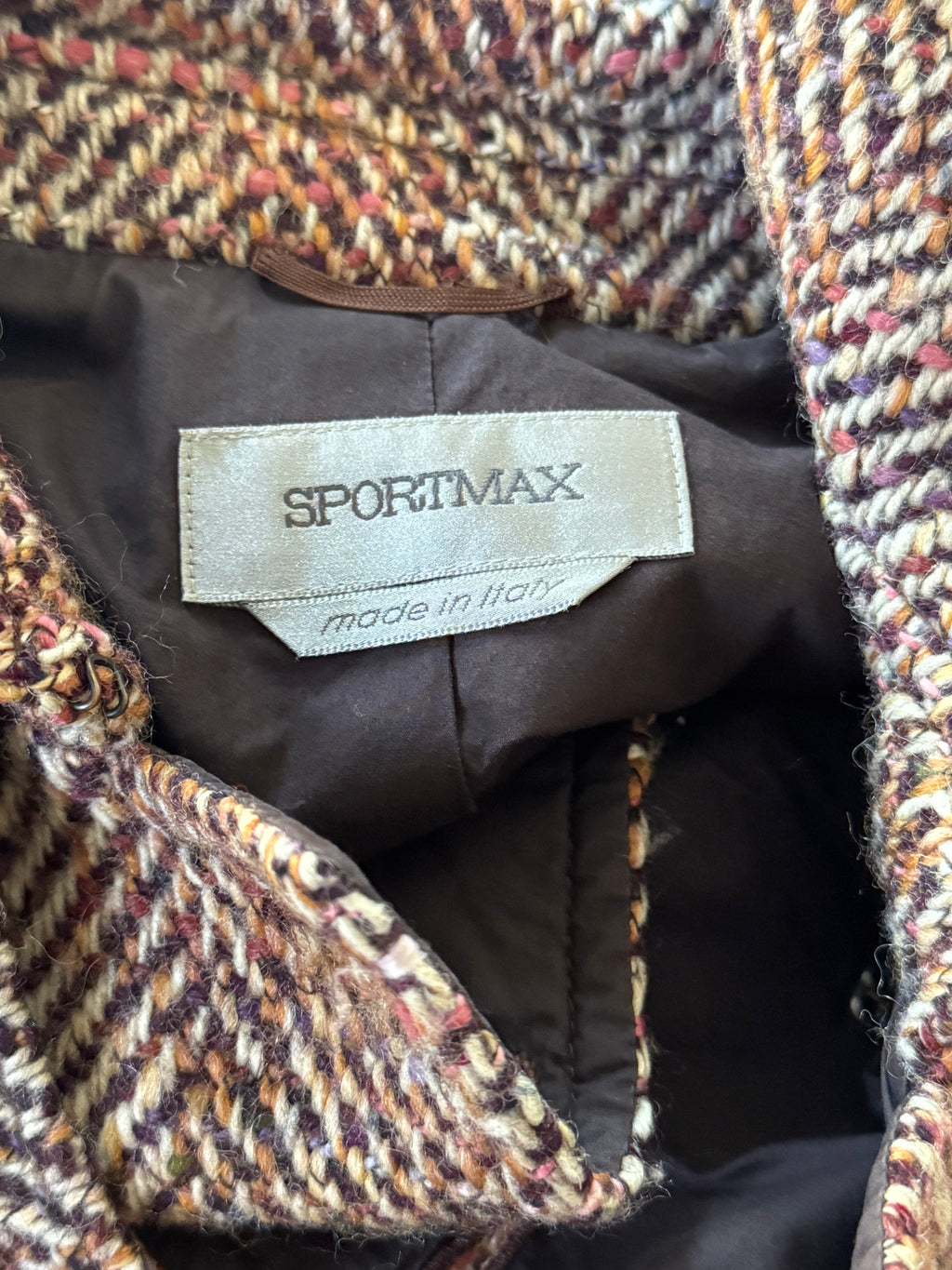 Sportmax Tweed Cape Pea Coat
