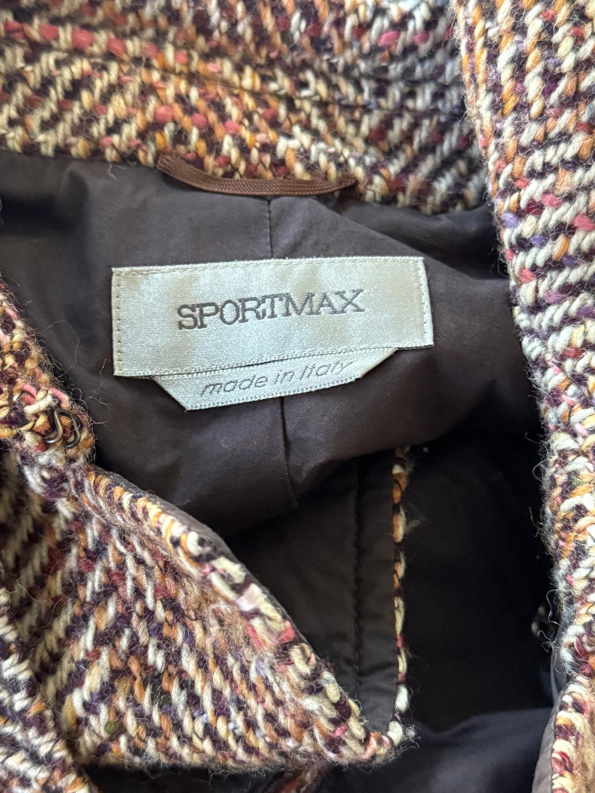 Sportmax Tweed Cape Pea Coat